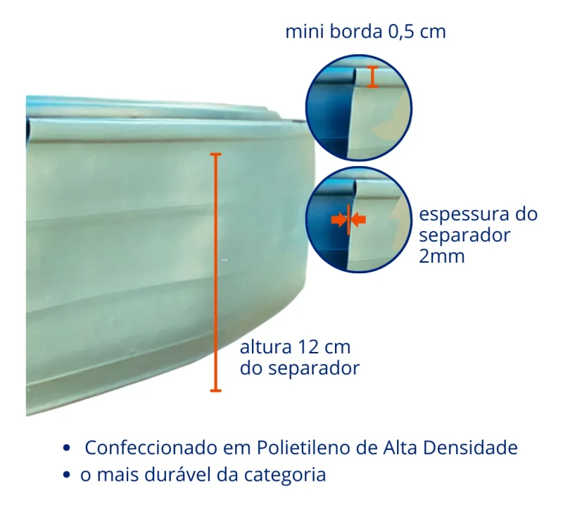 SEPARADOR DE GRAMA FLEXÍVEL 12CM X 50M - KALA