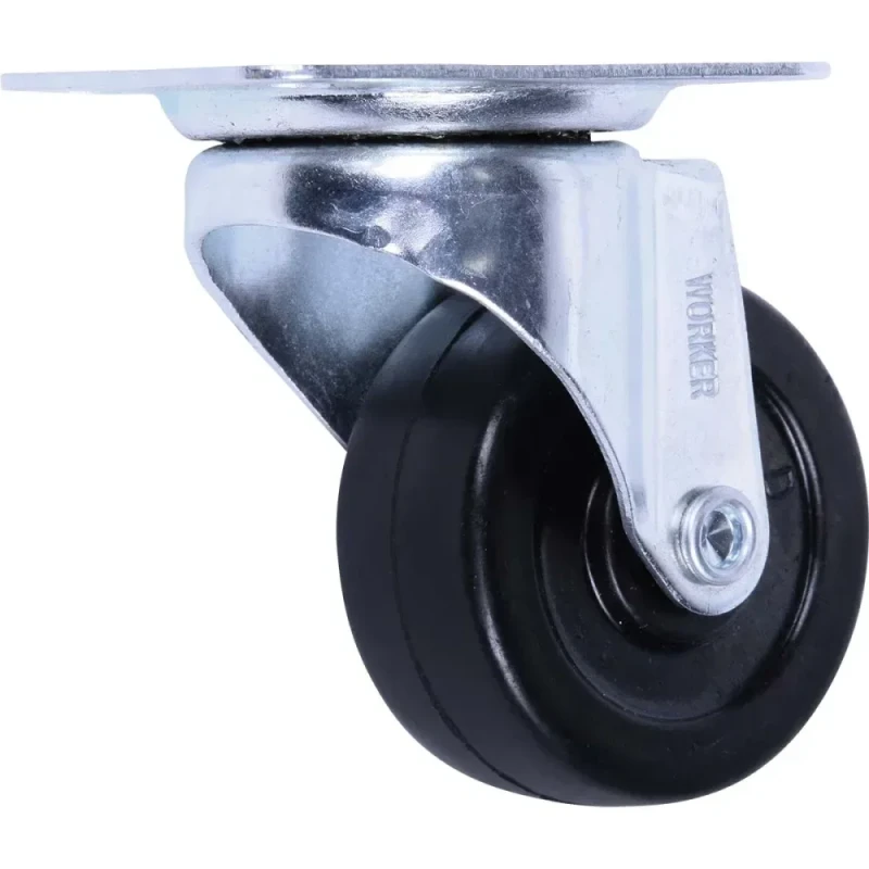 RODIZIO DE BORRACHA GIRATÓRIO PRETO 2" 30KG - WORKER