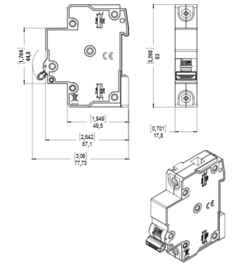DISJUNTOR MDWP-C25-1 Curva C 25A UNIPOLAR - WEG