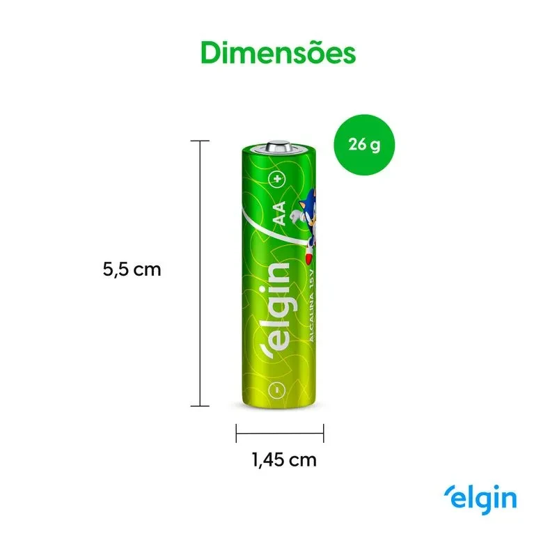 PILHA ALCALINA AA - BLISTER 2 UN - ELGIN