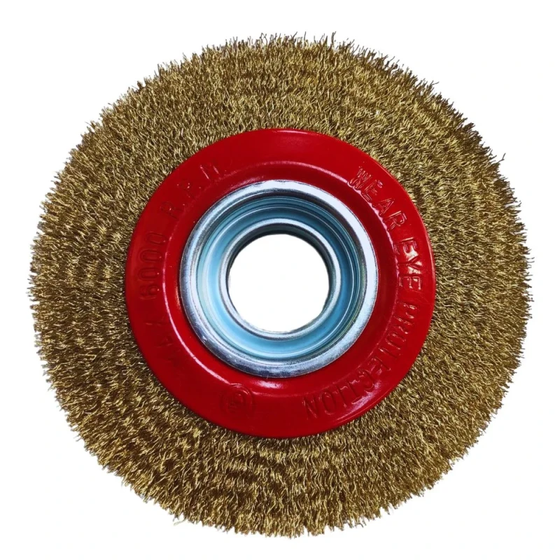 ESCOVA DE AÇO CIRCULAR PARA ESMERIL 6 POL FURO 31,75 MM - WORKER