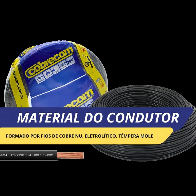CABO FLEXÍVEL 2,5MM PRETO 750V COBRECOM - METRO