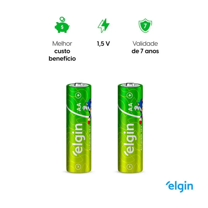 PILHA ALCALINA AA - BLISTER 2 UN - ELGIN