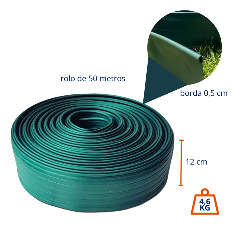 SEPARADOR DE GRAMA FLEXÍVEL 12CM X 50M - KALA