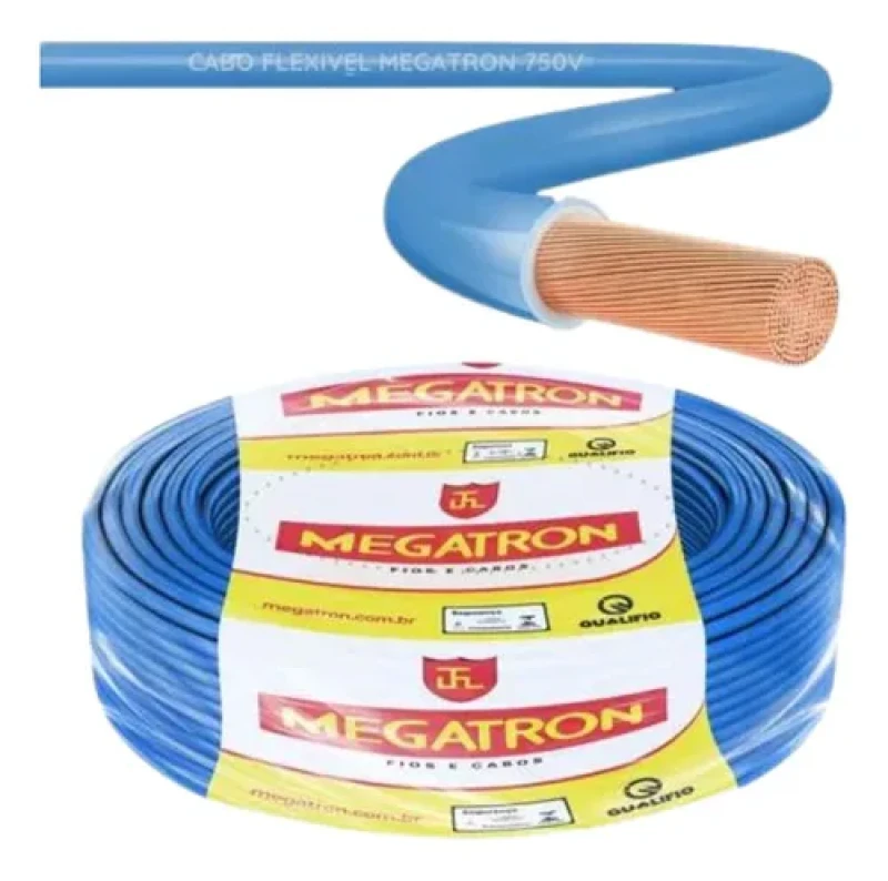 CABO FLEXÍVEL MEGATRON 4MM 750V AZUL - METRO