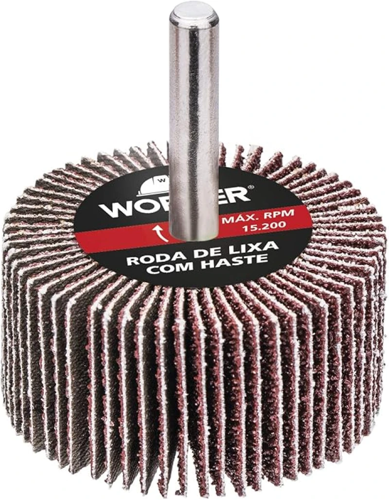 RODA DE LIXA COM HASTE 50MM X 20MM GRÃO 36 - WORKER